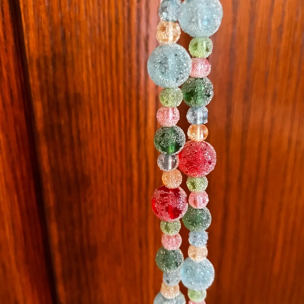 Vintage Ashland Garland Peppermint Frosted Candies 2 Strands 6 Ft Each New